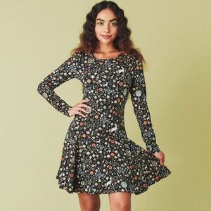 Samantha Pleet Mythical Print Ice Skater Dress, Size XL